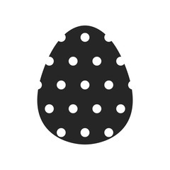 Easter egg, black and white flat icon for holiday isolated on white background. Vector illustration for design