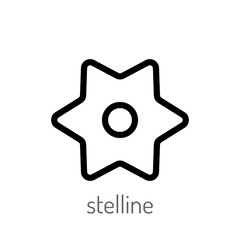 Pasta. Flat linear icon isolated. Black and white object