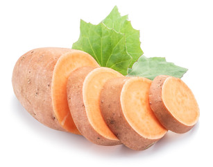 Sweet potato. Isolated on a white background.