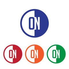 ON initial circle half logo blue,red,orange and green color
