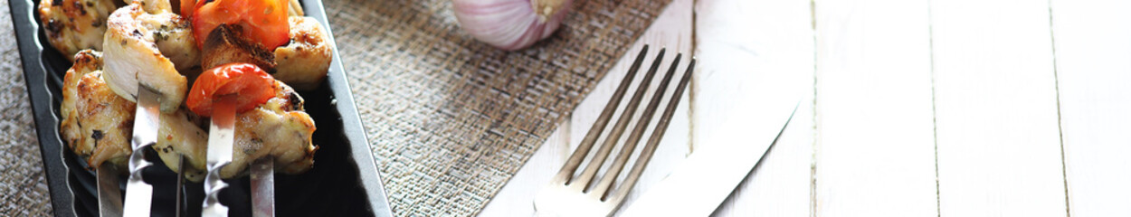 long horizontal background of kebab