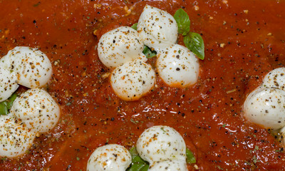Mozzarella mit Basilikum