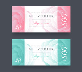 Gift Voucher discount template with luxury pattern.Vector template for gift card premium pattern. Vector illustration.