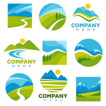 Landscape logotypes set with space for company name