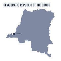 Vector map of Democratic Republic of the Congo isolated on white background.