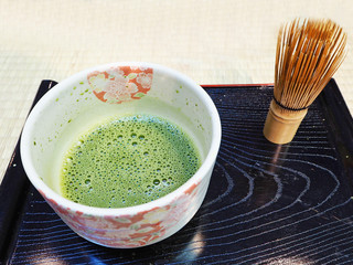 Cup of Uji green tea the most famous green tea in Japan