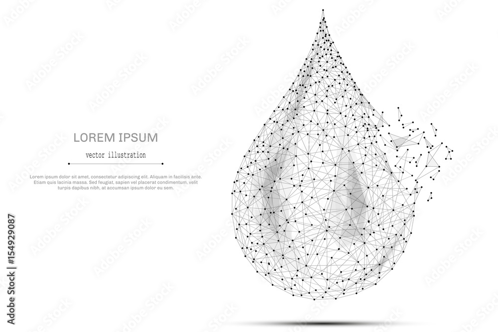 Aufkleber abstract mash line and point water drop low on white background with an inscription. starry sky or s