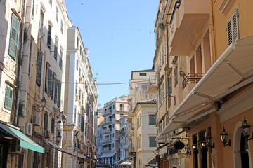 Corfu town street summer season