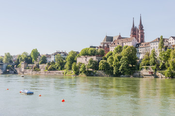Basel, Stadt, Basel-Stadt, Altstadt, Münster, Kirche, Pfalz, Rhein, Rheinufer, Wettsteinbrücke,...