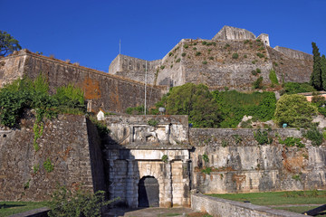 Fototapeta na wymiar new fortress Corfu town summer season