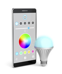 LED bulb controlled by smartphone