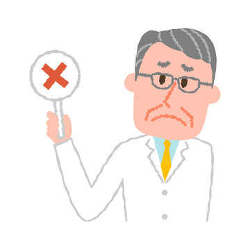 vector illustration of an elderly male pharmacist
