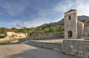 Photo sur Plexiglas Monument Ruins of monastery and church of St. Lucy in Jurandvor near Baska on island Krk, Croatia