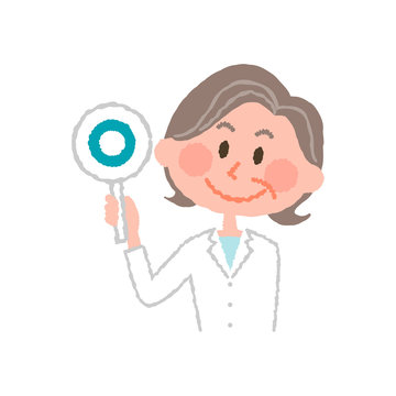 vector illustration of an elderly female pharmacist