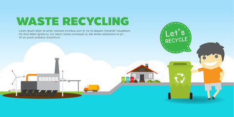Waste recycling info-graphic - 154935649