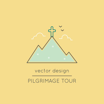 Pilgrimage line icon