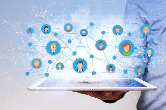 Man Tablet PC Social Network