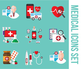 healthcare and medical icons set. infographic design element. vector illustration.