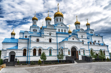 Fototapeta na wymiar Holy Spirit Pochaev monastery Orthodox monastery in Pochayiv