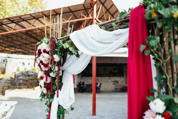 The wedding archway for ceremony