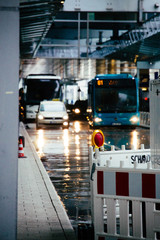 Fototapeta premium Baustelle bei Regen