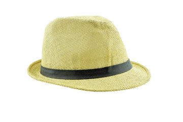 pretty straw hat isolated on white background