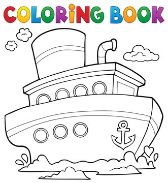 Coloring book nautical ship 1