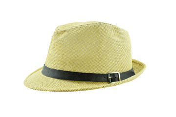 pretty straw hat isolated on white background