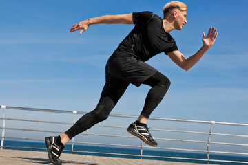 Man in moment of running