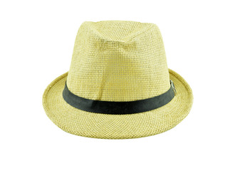 pretty straw hat isolated on white background