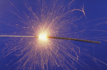 Wonderful sparklers burning up in the darkness of the night.