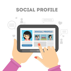 Social profile in media.