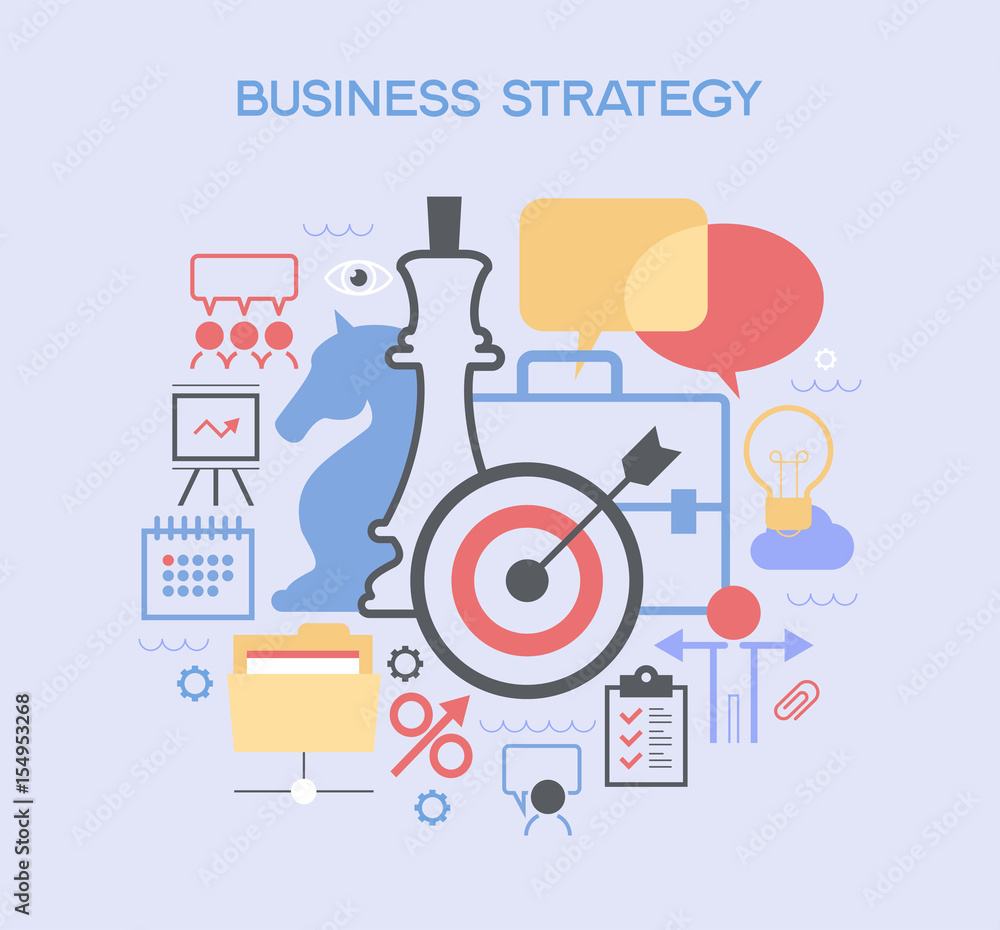 Poster business strategy. infographic template. modern flat design concept for web banners, web sites. the 