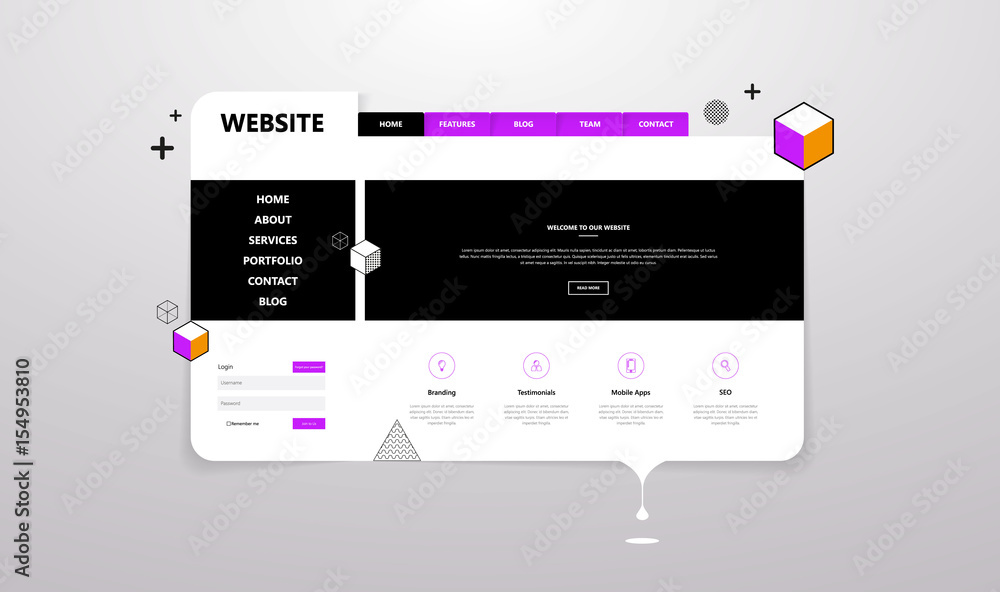 Poster abstract user interface vector design.