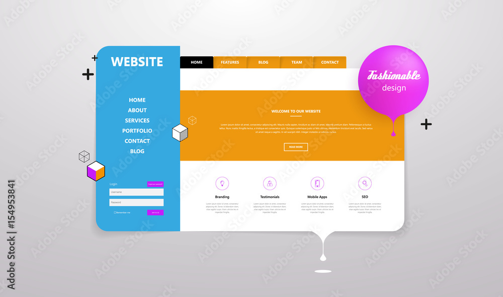 Poster abstract user interface vector design.