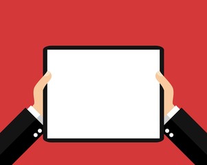 Textfreiraum auf dem Tablet - Flat Design