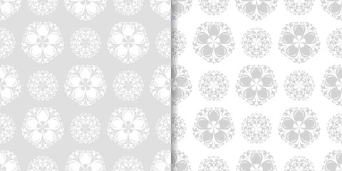 Floral seamless pattern. Gray abstract backgrounds