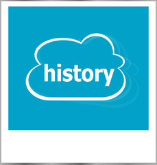 history word business concept, photo frame isolated on white