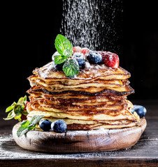 Pancakes with fresh berries.