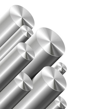 Metal Cylinders On White