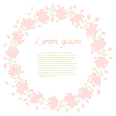 Fototapeta na wymiar floral wreath greeting card
