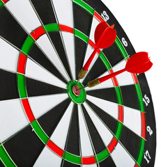 dartboard with darts