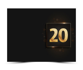 20th anniversary decorated greeting / invitation card template.