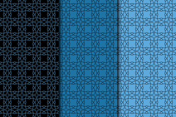 Decorative ornaments, blue seamless pattern. Wallpaper background