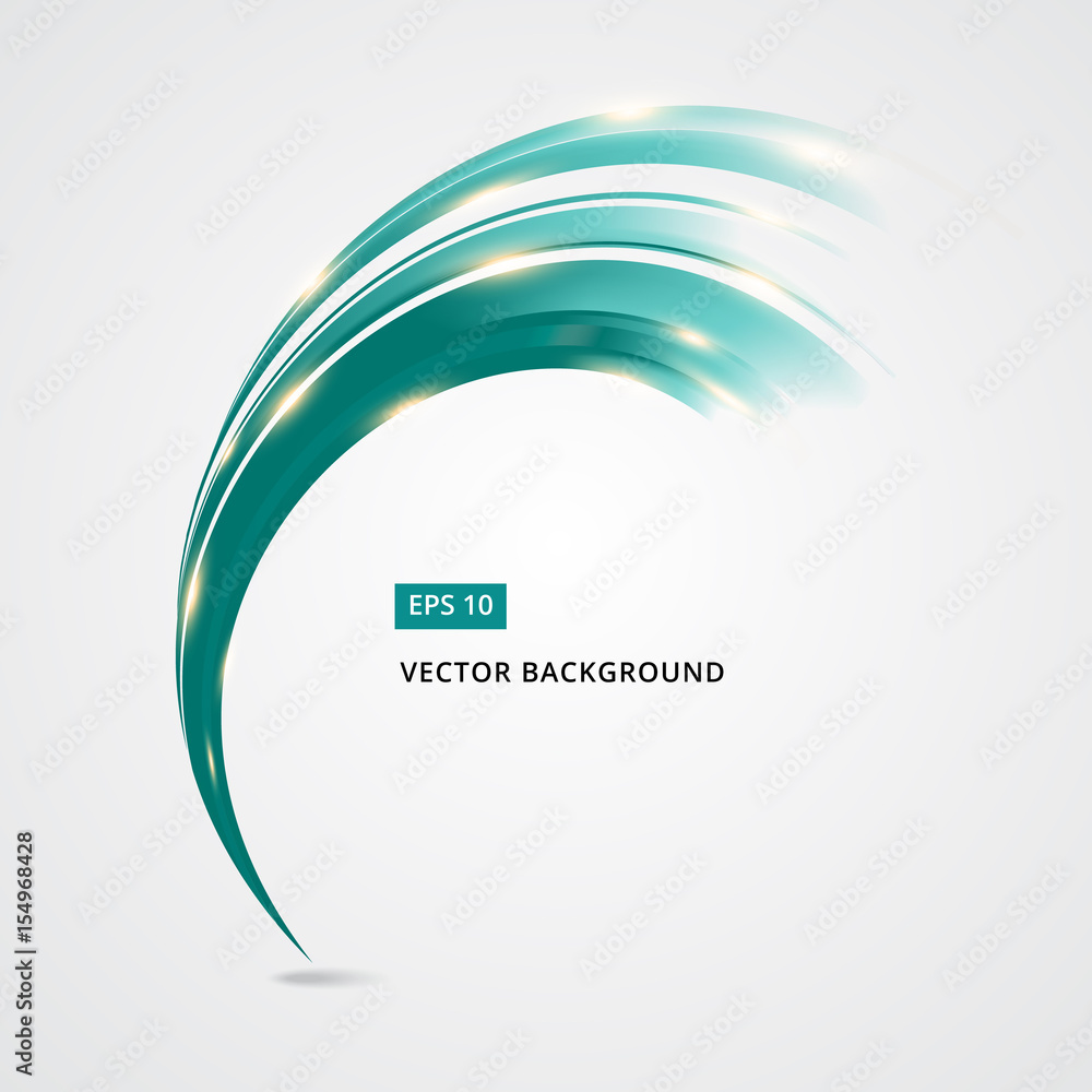 Aufkleber abstract green lines curve circle swirl technology vector illustration element