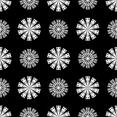 Black and white floral background. Seamless pattern
