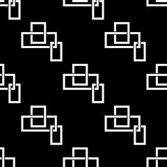 Geometric seamless pattern. Abstract background with square shape elements. Black and white background