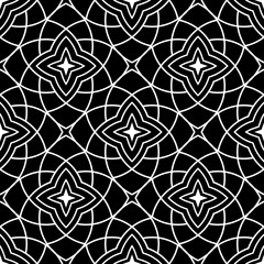 Decorative ornaments, black and white seamless pattern. Wallpaper background