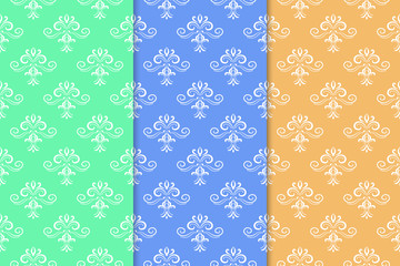 Fototapeta na wymiar Floral vintage ornaments. Seamless patterns for fabric and wallpaper