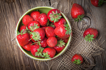 Bunch of ripe strawberrie.